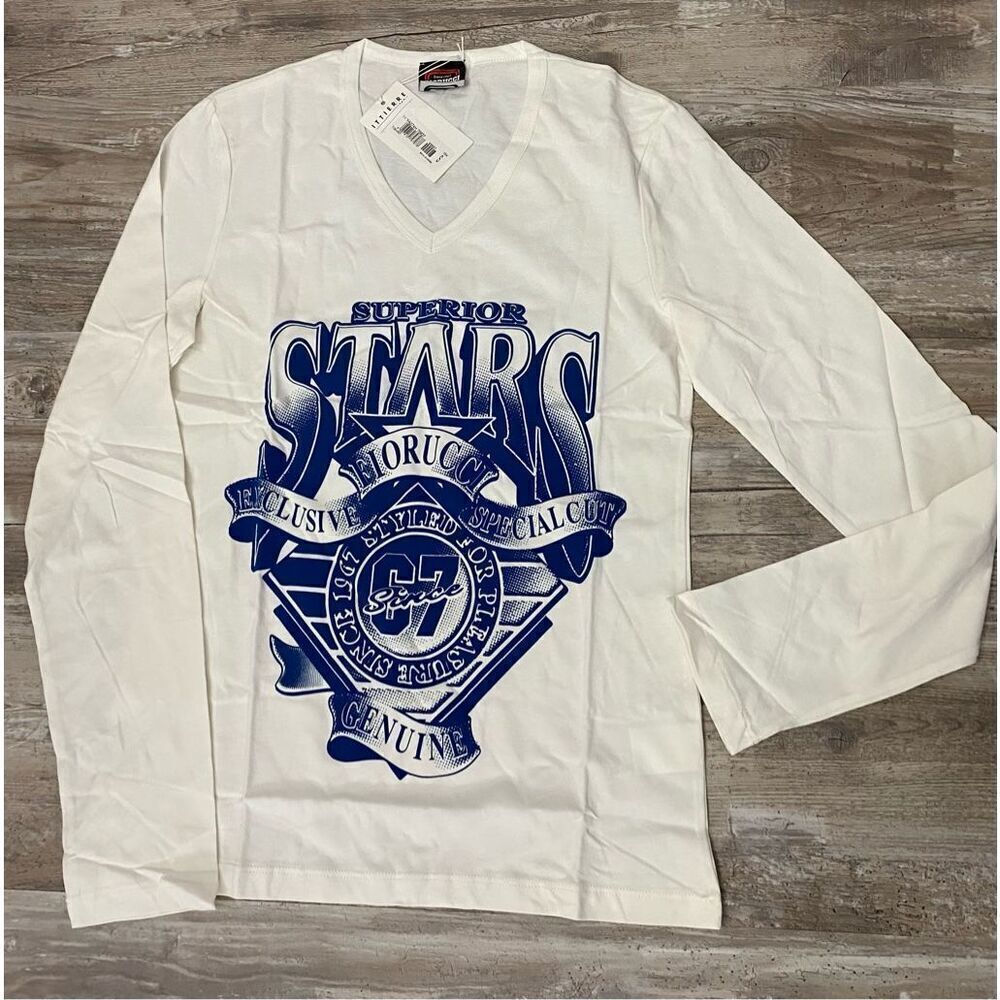 Fiorucci Superior Stars Mens Long Sleeve T-shirt Sz S